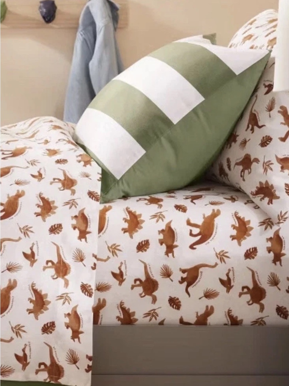 Pillowfort Watercolor Dinosaur Queen Cotton Sheet Set Discontinued NWT - Picture 9 of 11